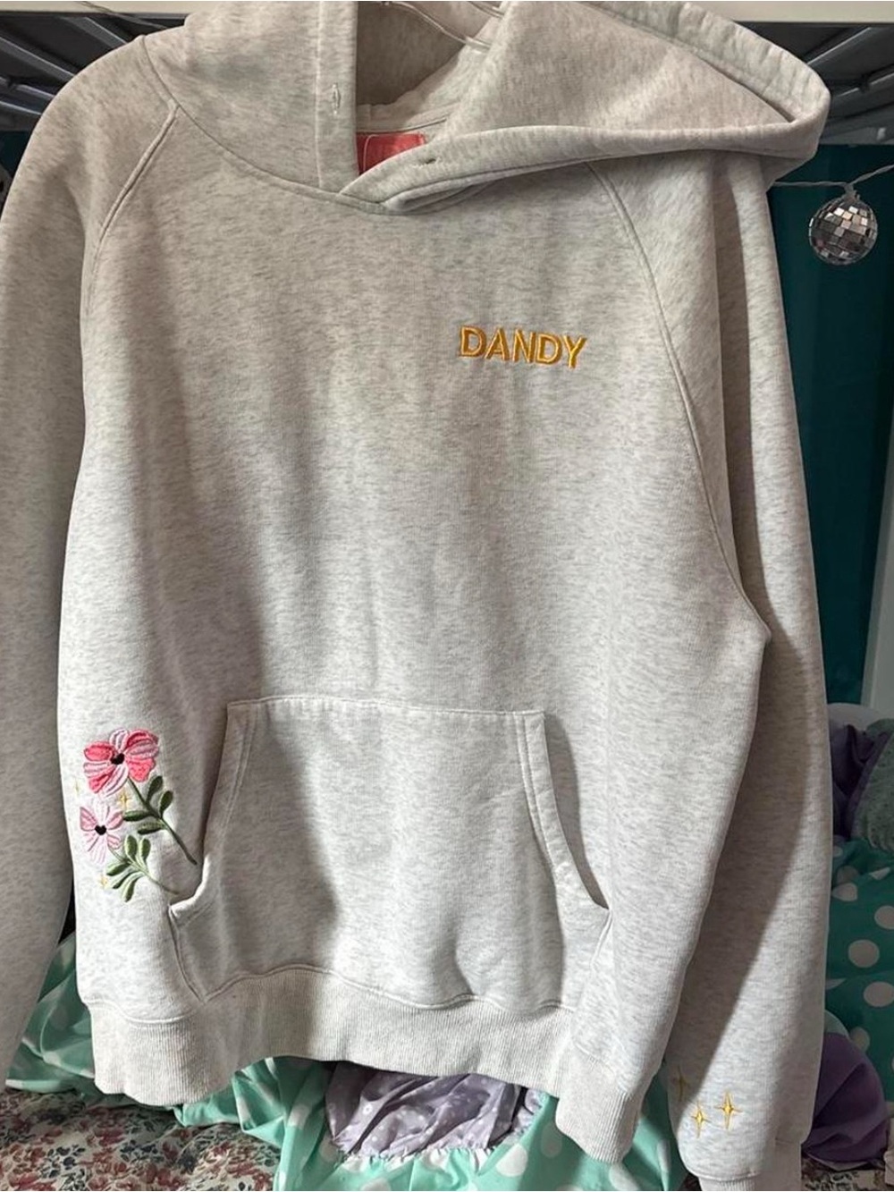 Dandy Embroidered Light Gray Hoodie